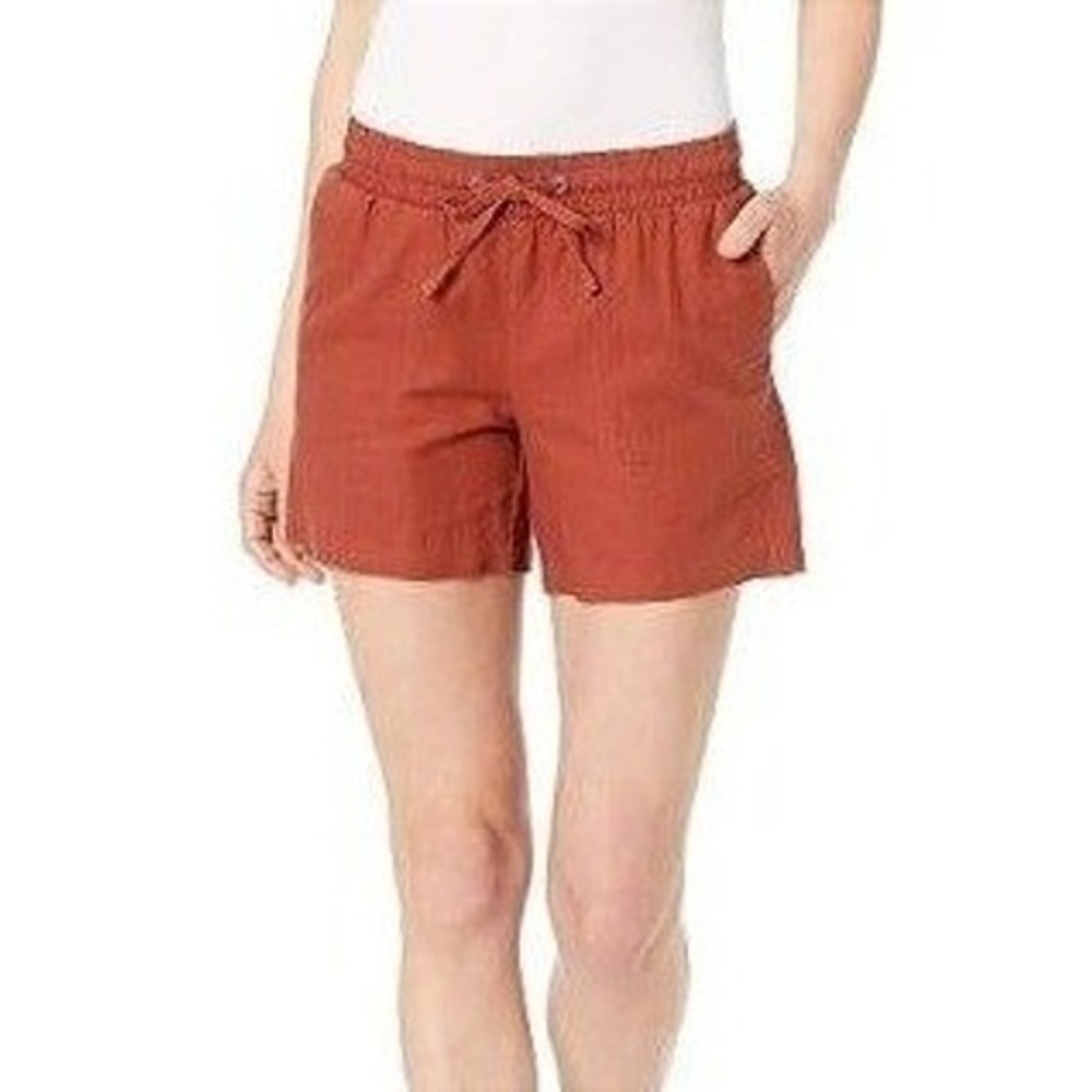 Amazon Essentials Casual Travel Shorts Terracotta Drawstring Women XS Boho Rust
